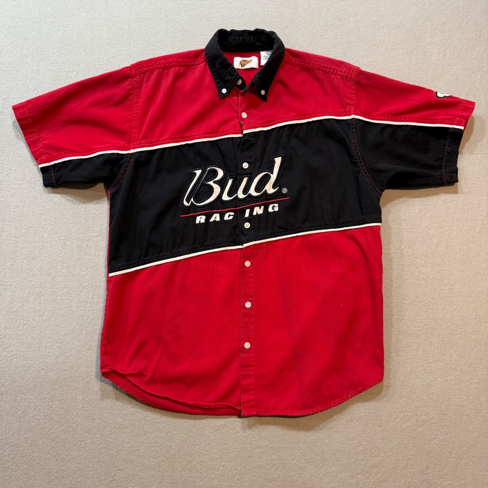 NASCAR Bud Racing Button Up Winners Circle‎ Dale Earnhardt Jr #8 Shirt Men M